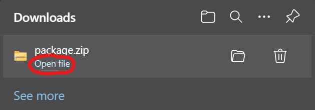 Edge — open file