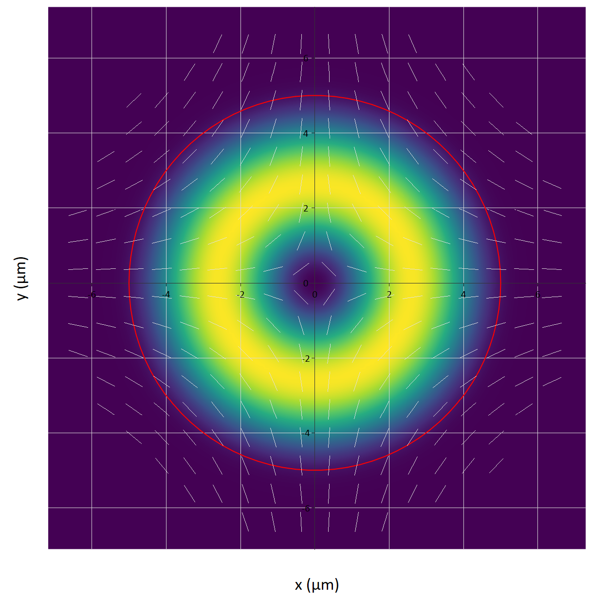 Solved mode vectorial with polarization display